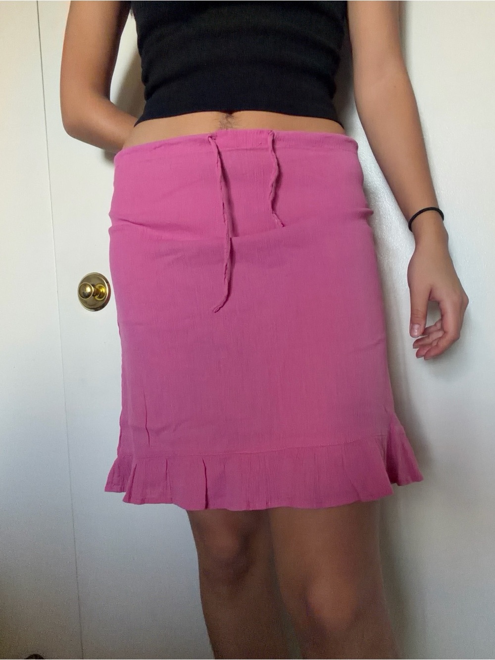 Pink Ruffle-Hem Women’s Skirt